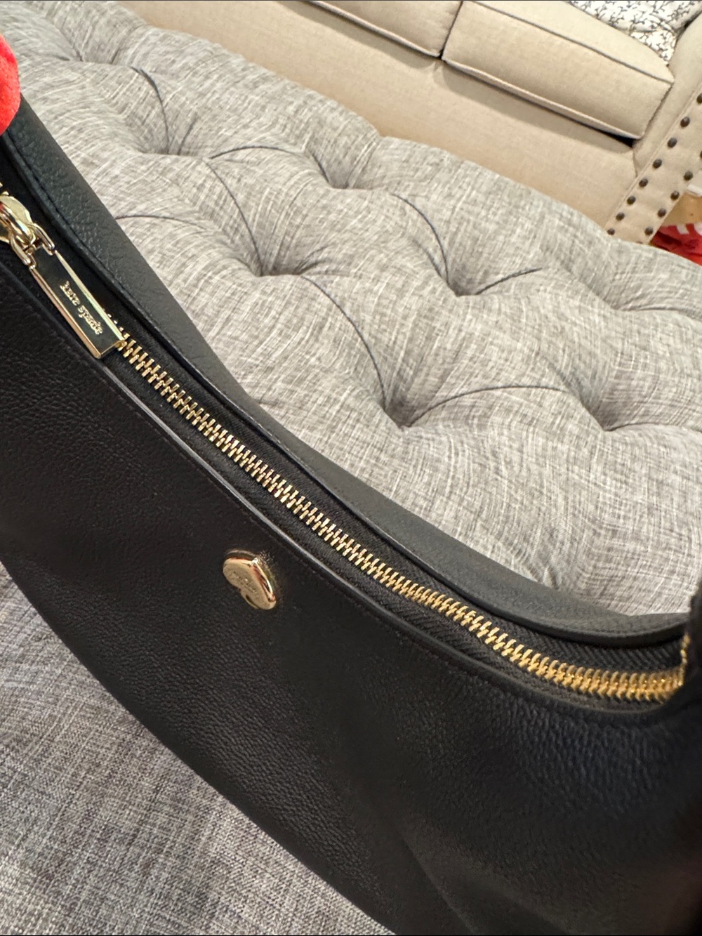 Kate Spade Bag Kayla Crescent Black Leather Shoulder Bag - Picture 16 of 17